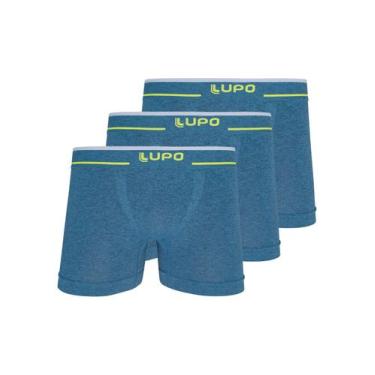 Imagem de Kit com 3 Cuecas Boxer Lupo 733-004, Azul, GG