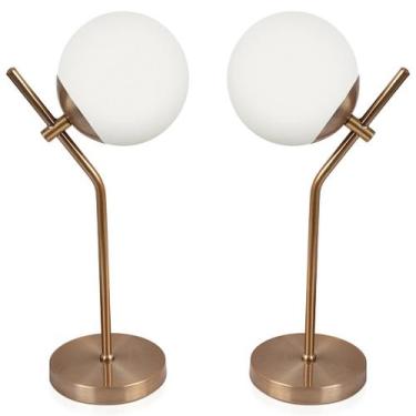 Imagem de Kit 2 Abajur Luminária De Mesa Aro Jabuticaba Orby New Cobre - MARRYLU