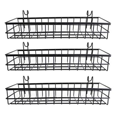 Imagem de WeiLaiKeQi Conjunto de 3 Cestos Organizadores de Metal para Uso Doméstico com Ganchos - Ideais para Despensa, Geladeira, Armários, Garagem, Lavanderia E Banheiro