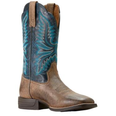 Imagem de Ariat Brush Creek Cowboy Bota masculina Western, Carvalho vintage/azul-petróleo profundo, 45
