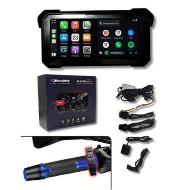 Imagem de Tela Moto Carplay e Android Auto Sem Cabo Touch 6,25 Polegadas 12V 2 C