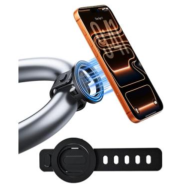 Imagem de SCENEIN Suporte magnético de telefone para academia, guidão de bicicleta, esteira, carrinho de golfe, carrinho de bebê e carrinho de compras, suporte de telefone de encaixe de silicone rotativo de 360