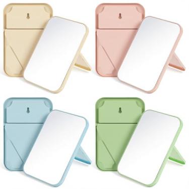 Imagem de MAQUITA Pacote com 8 espelhos de maquiagem de mesa, espelhos de viagem dobráveis portáteis ajustáveis de 20 cm, espelho de mesa com suporte, espelho de mesa pequeno com suporte para mulheres, mesa de