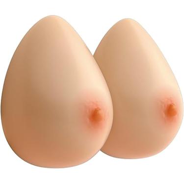 Imagem de Formas De Mama De Silicone Nu Seios Falsos Autoadesivos Seios Falsos Travestis Mastectomia Prótese Câncer De Mama Transgênero, Nude, 2800g/Pair(GG Cup)