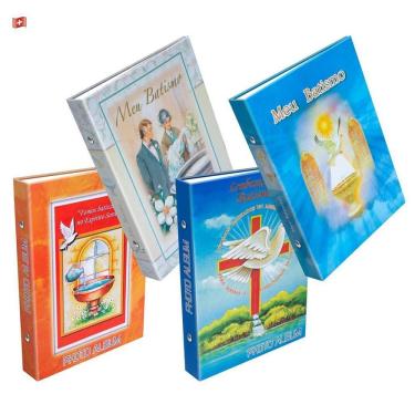 Imagem de 4 Albuns De 40 Fotos 15X21 Lembranças Do Batismo Consagração