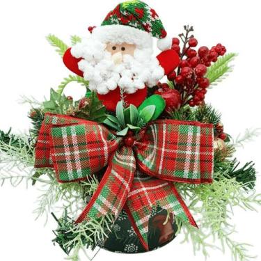 Imagem de Decoração Arranjo De Mesa Artesanal Papai Noel Natal De 30cm - Genéric