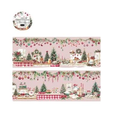 Imagem de Fita Adesiva Decorativa De Natal Com Tema De Gato Anime, 1 Rolo, PET, 