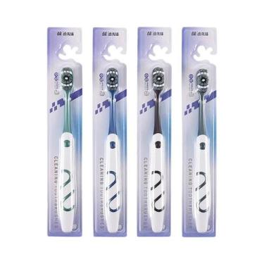 Imagem de Escova De Dentes Masculina Com Cerdas Médias-Duras, Limpeza 360 graus 