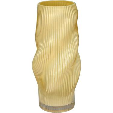 Imagem de Vaso Decorativo Enfeite Casa Redondo Home&co Vidro 29x13x13cm Creme