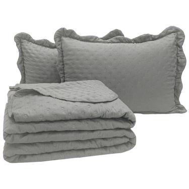 Imagem de Cobre Leito King Bold Dupla Face 300 Fios 3 Peças - Chumbo