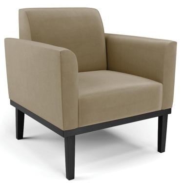 Imagem de Poltrona Decorativa Base Madeira Preto Maressa Suede Marrom Rt - Ibiza