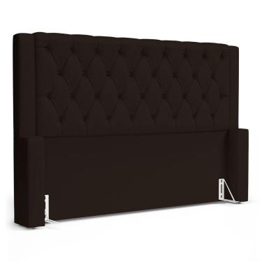 Imagem de Cabeceira Atena Para Cama Box King Size 195cm Capitonê Com Frame Suede Marrom - Abmaza