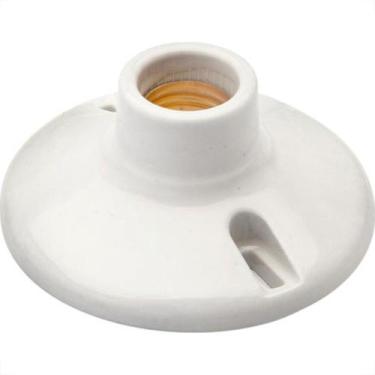 Imagem de Plafonier Porcelana Brasfort Branco E27 8618 - Kit C/5, Branco