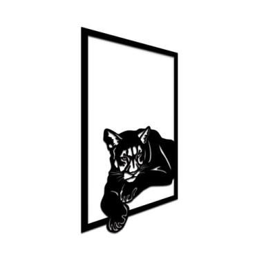 Imagem de Quadro Relevo Decoração Tema Onça Mdf Sala Quarto - JABB