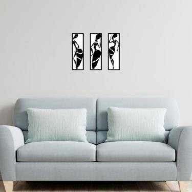 Imagem de 3 quadros decorativos dança pessoas relevo 32x31cm - JABB