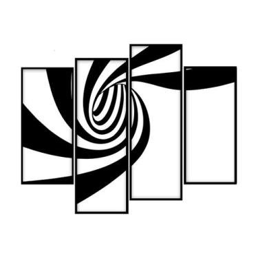 Imagem de 4 quadros decorativos mosaico alto relevo 32x44cm mdf - JABB