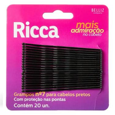 Imagem de Grampo Cabelo Preto Numero 7 Ricca