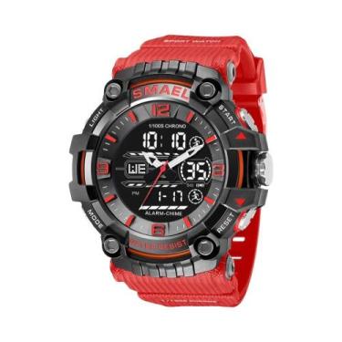 Imagem de Relógio Esportivo Militar Masculino À Prova D'água Com Horário Duplo, 