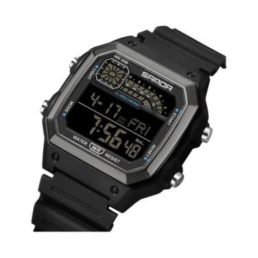 Imagem de Relógio Esportivo Digital À Prova D'água Masculino SANDA 6196 Com Cale