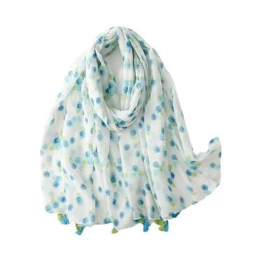 Imagem de Cachecol Aztec Paisley Floral Com Franjas, Viscose, Pashmina, Hijab 18