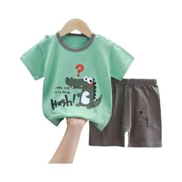Imagem de Conjunto De Pijama Infantil De Algodão Com Camiseta De Desenho Animado