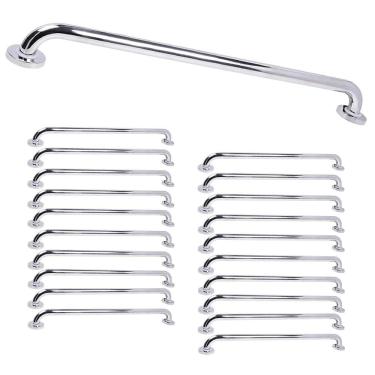 Imagem de Barra Alça de Apoio 80cm Kit 20 Uni Acessibilidade Corrimao Deficiente Cadeirante Idoso Box Banheiro Segurança Corredor