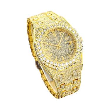 Imagem de Relógio De Pulso Masculino De Luxo À Prova d'Água Com Diamantes, Quart