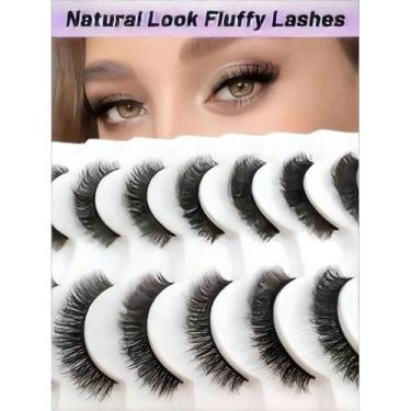Imagem de Cílios Postiços Naturais E Duradouros Feitos À Mão, 10 Pares, Leves E 