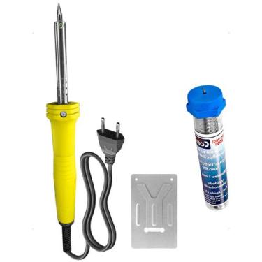 Imagem de Ferro de Solda 40W 127V com Estanho 1mm 22g para Manutenção e Soldagem