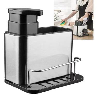 Imagem de Porta Dispenser Dosador aço inox Detergente Sabão Liquido - SWEET HOME