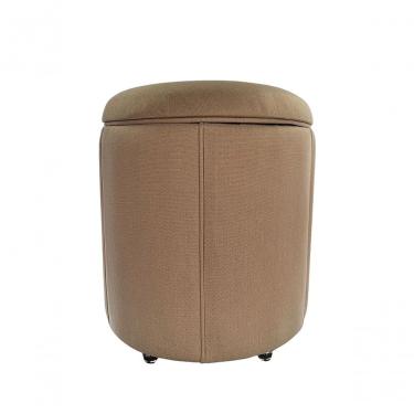 Imagem de Puff Redondo Baú Não é Segredo Debrum Linho Bege 54x60 Ns0607