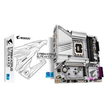 Imagem de Placa-Mãe Gigabyte Z790M AORUS ELITE AX ICE, Intel, mATX, DDR5, RGB, W