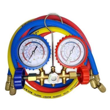Imagem de Kit manifold com mangueiras de 90CM para Gás R22 R12 R134A R404 - SIGM