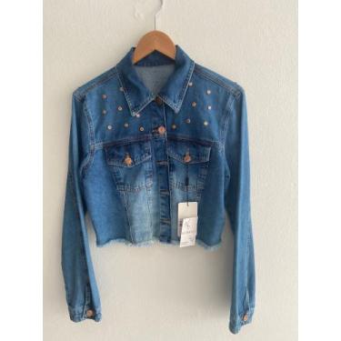Imagem de Casaco jeans com detalhe florente cor azul TAM M - Florence
