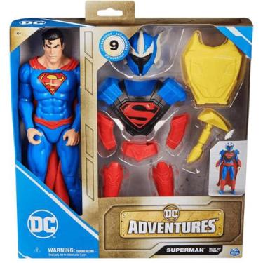 Imagem de Boneco Superman Homem de Aço de 30cm com Acessórios DC 3385 - Sunny Br