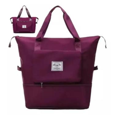 Imagem de Bolsa Viagem Sacola Dobrável Grande Compartimento Prova Água - LPBolsa