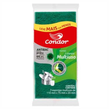 Imagem de Esponja Multiuso Condor Limpeza Pesada 3 Peças