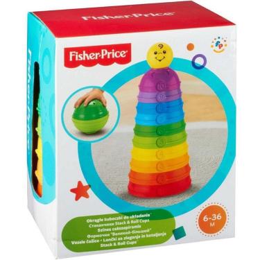 Imagem de Brinquedo Educativo Torre de Potinhos Coloridos com Bolinha Chocalho para Bebês Fisher Price Mattel