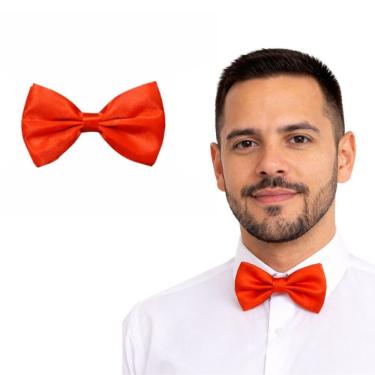 Imagem de Gravata Borboleta Extra Festas Regulável de Poliéster 12CM Vermelha para Fantasias