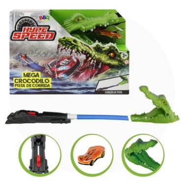 Imagem de Pista Crocodilo Abre E Fecha Boca Com Carrinho Divertido Bbr - BBR Toy