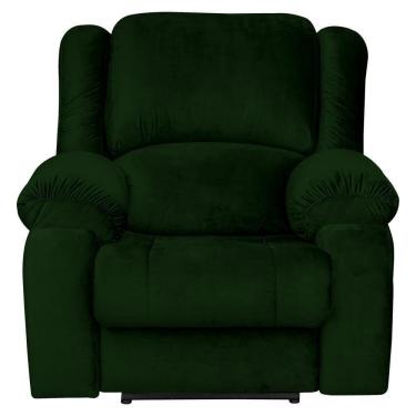 Imagem de Poltrona do Papai Reclinável Elétrica Magnum Veludo Verde G23 com Massagem Gran Belo