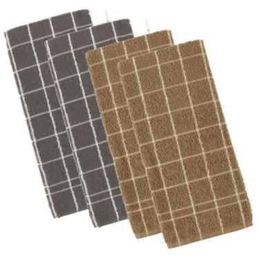 Imagem de Kit 4 Panos de Prato Teka Chef Premium Atoalhado 100% Algodão 45x70cm,