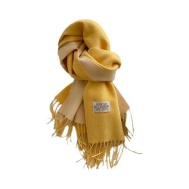 Imagem de Cachecol Feminino De Caxemira Quente Para Inverno, Estilo Coreano, Tri