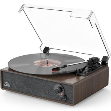 Imagem de Toca-discos Vintage Seasonlife com Caixas de Som Bluetooth Sem Fio