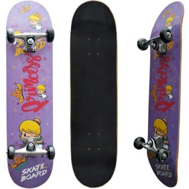 Imagem de Skate Montado Iniciante Semi Profissional Princesa - Derock