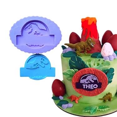 Imagem de Confeitaria dos moldes, F843 MOLDE DE SILICONE PLACA DINOSSAURO CONFEITARIA ARTESANATO