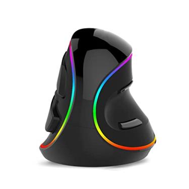Imagem de Mouse ergonômico para jogos PC Office Home Vertical com fio 6 botões 4000 DPI, formato ergonômico, PC, mouse óptico, preto, mini mouse portátil para PC -1