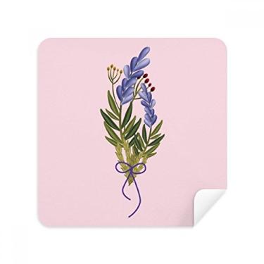 Imagem de Pano de limpeza de tela azul lavanda flor planta, tecido de camurça, pacote com 2