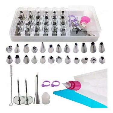 Imagem de Kit Confeiteiro PLUS INOX 35 Peças Saco Bico Decorador