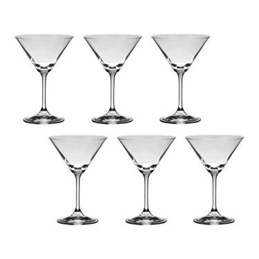 Imagem de Jogo com 6 Taças De Cristal Para Martini 210 ml Roberta Bohemia